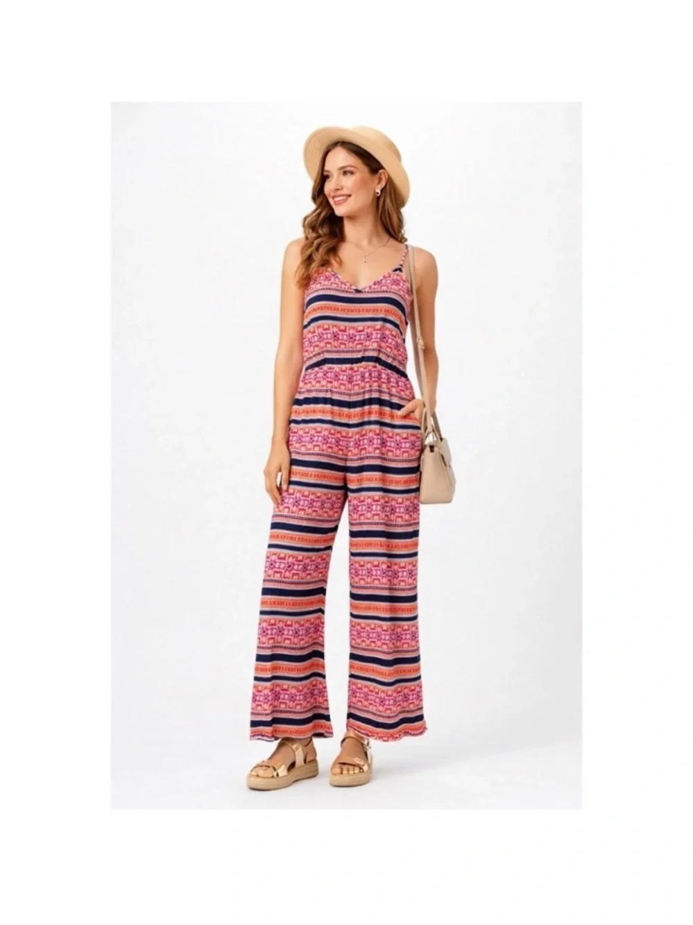 ABERCROMBIE KIDS PINK TRIBAL JUMPSUIT